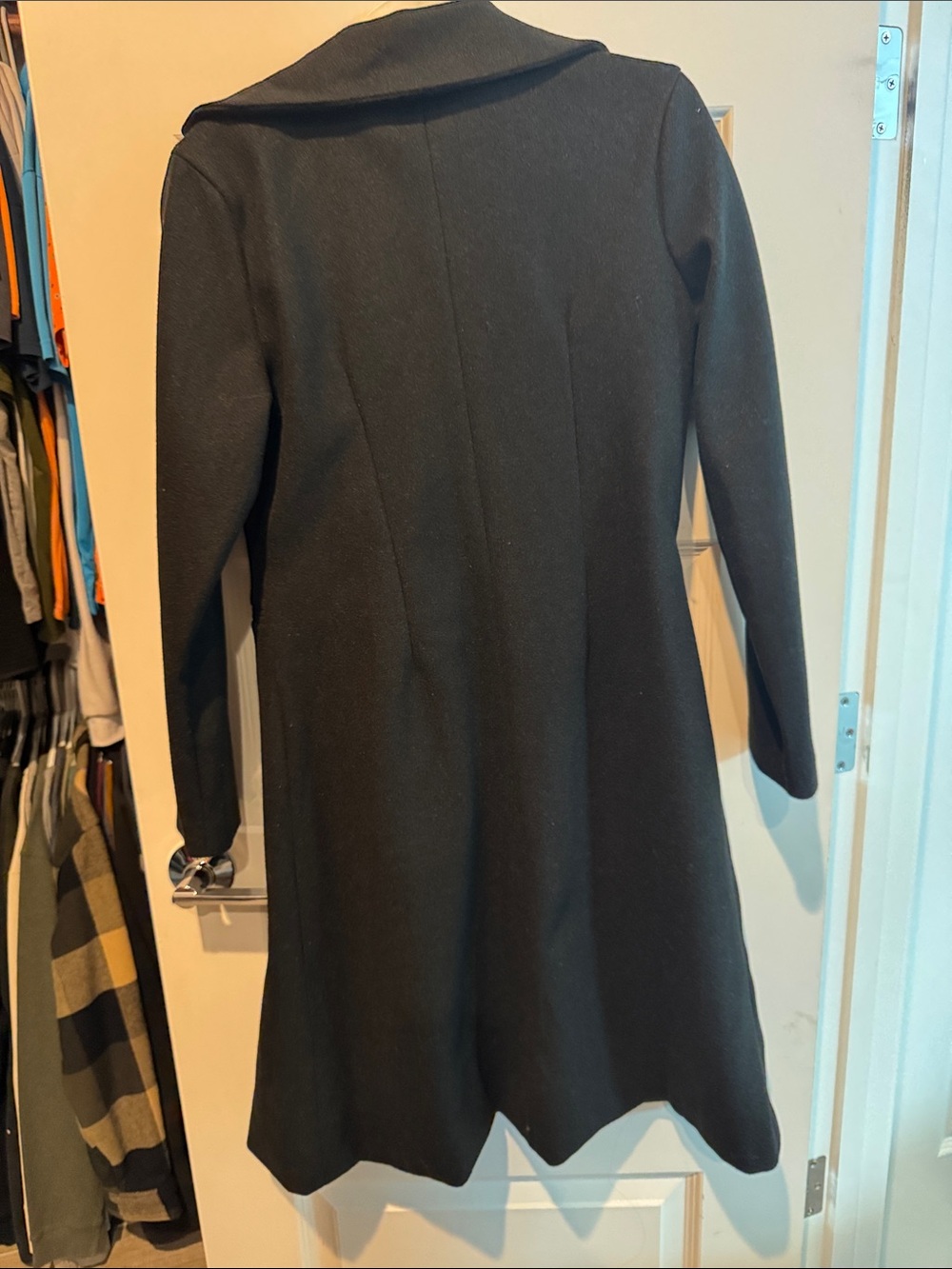 SHEIN Black Women's Pea Coat with Notch Lapel - Picture 3 of 3